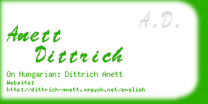 anett dittrich business card